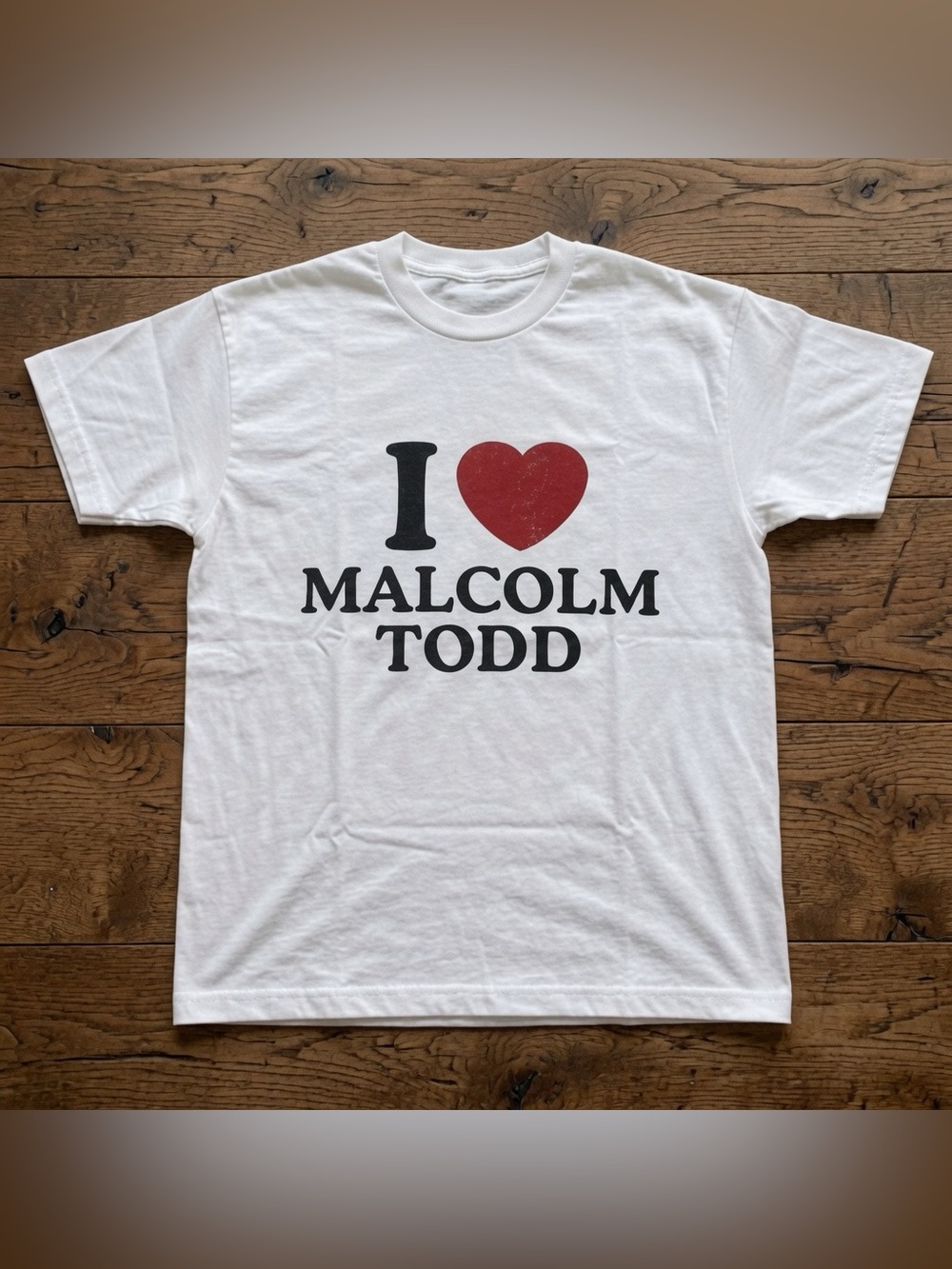 Gildan “I Love Malcolm Todd” White Heavy Cotton Crew Neck T-Shirt